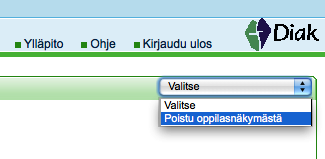 Oppilasnäkymä Fronter vaihtaa automaattisesti näkymään, jonka opiskelija näkee huoneessa ollessaan. Kun olet tässä näkymässä, vasemmalla olevan työkalupalkin yläpuolella lukee teksti Oppilasnäkymä.