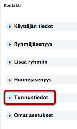 Salasanan vaihtaminen HUOM! Vaihtaaksesi salasanaa sinulla tulee olla oikeudet salasanan vaihtoon! Jos sinulla ei ole kyseisiä oikeuksia, et näe Tunnustiedot-kohdassa ollenkaan kohtaa Salasana.