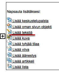 Fronter ja sivun muokkaustila Siirry Fronteriin ja avaa sivun muokkaustila (ks. ohje Sivun muokkaaminen).