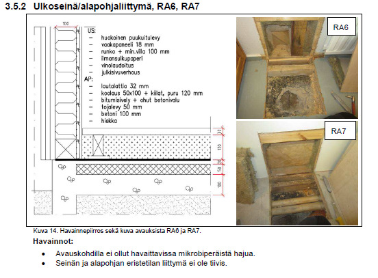 Päiväkoti, kuntotutkimus RA6 maanpinta