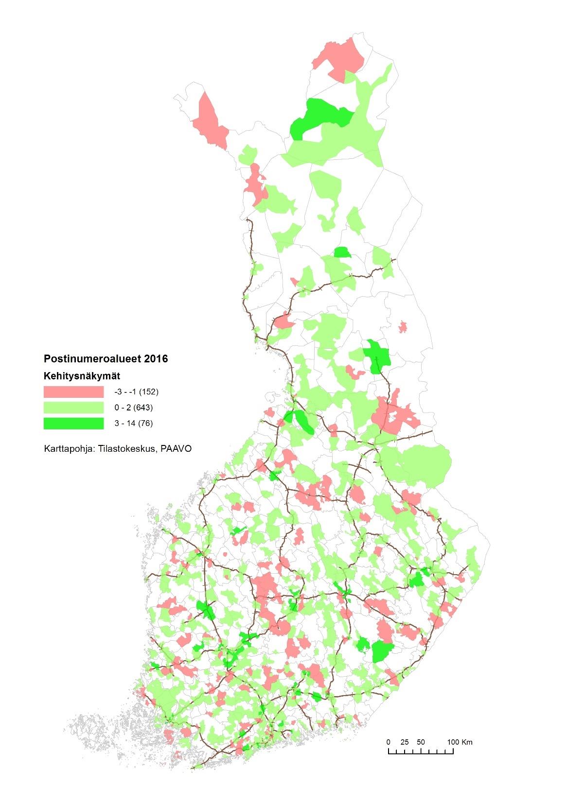 KEHITYSEDELLYTYKSET YRITYKSENI SIJAINTIKUNNASSA Heikkenee