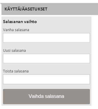 Toukokuu 2016 30 (30) Käyttäjäasetuksissa voidaan vaihtaa käyttäjän NetTikon-salasana: