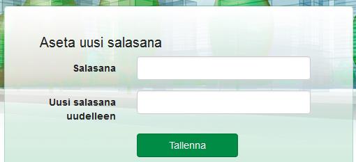 Sivu 2/5 2. Ensimmäinen sisäänkirjautuminen Sisäänkirjautuminen aloitetaan asettamalla salasana.