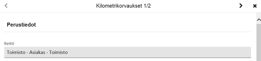 Toukokuu 2016 34 (57) Poista Lisää Kopioi Valmis Poistetaan syötetyt tiedot. Syötetään uusi kilometrikorvausrivi. Kopioidaan syötetty kilometrikorvausrivi uudeksi riviksi.