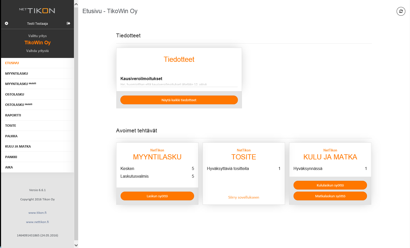 Toukokuu 2016 7 (57) 2.5 Sovelluksen aikakatkaisu Tietoturvan parantamiseksi sovellukseen on lisätty aikakatkaisu.