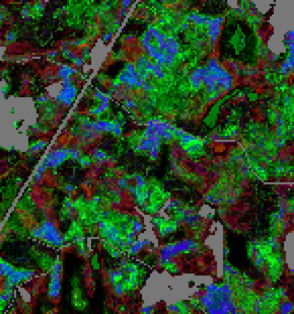 Landsat-5, kokonaistilavuus Landsat-8,