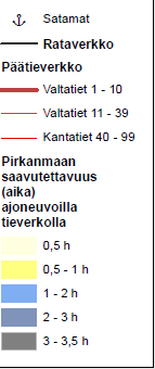 Yhdyskuntarakenne ja alueellinen kilpailukyky Pirkanmaan vahvuus on sen hyvä liikenteellinen sijainti Tampereelta / Pirkanmaalta on saavutettavissa jopa 6 merkittävää satamaa