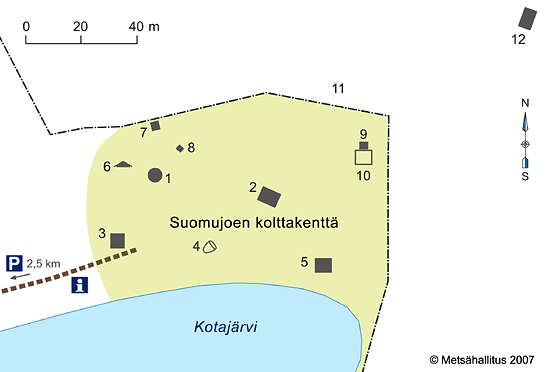 Tehtävä n:o A11 B11 P5 Erävaellustiedot ja -taidot Maksimipisteet 12 12 Ohjeellinen aika: 10 min Maksimiaika - - KOLTTAKENTTÄ Selittäkää kolttakentällä olevien rakennusten / rakennelmien nimi tai