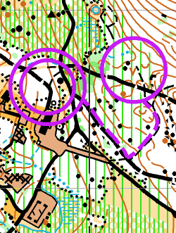 4) Piirrä viitoitus kartalle (ei yleensä iltarasteilla). Jos iltarastiradalle tulee viitoitus esim.