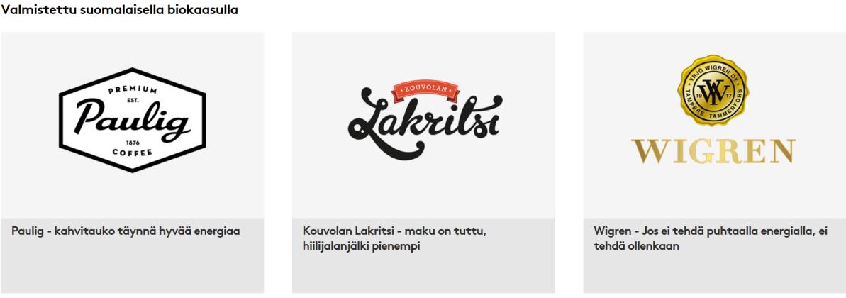 Biokaasumerkki takaa kuluttajille, että tuote on valmistettu kotimaisella biokaasulla.