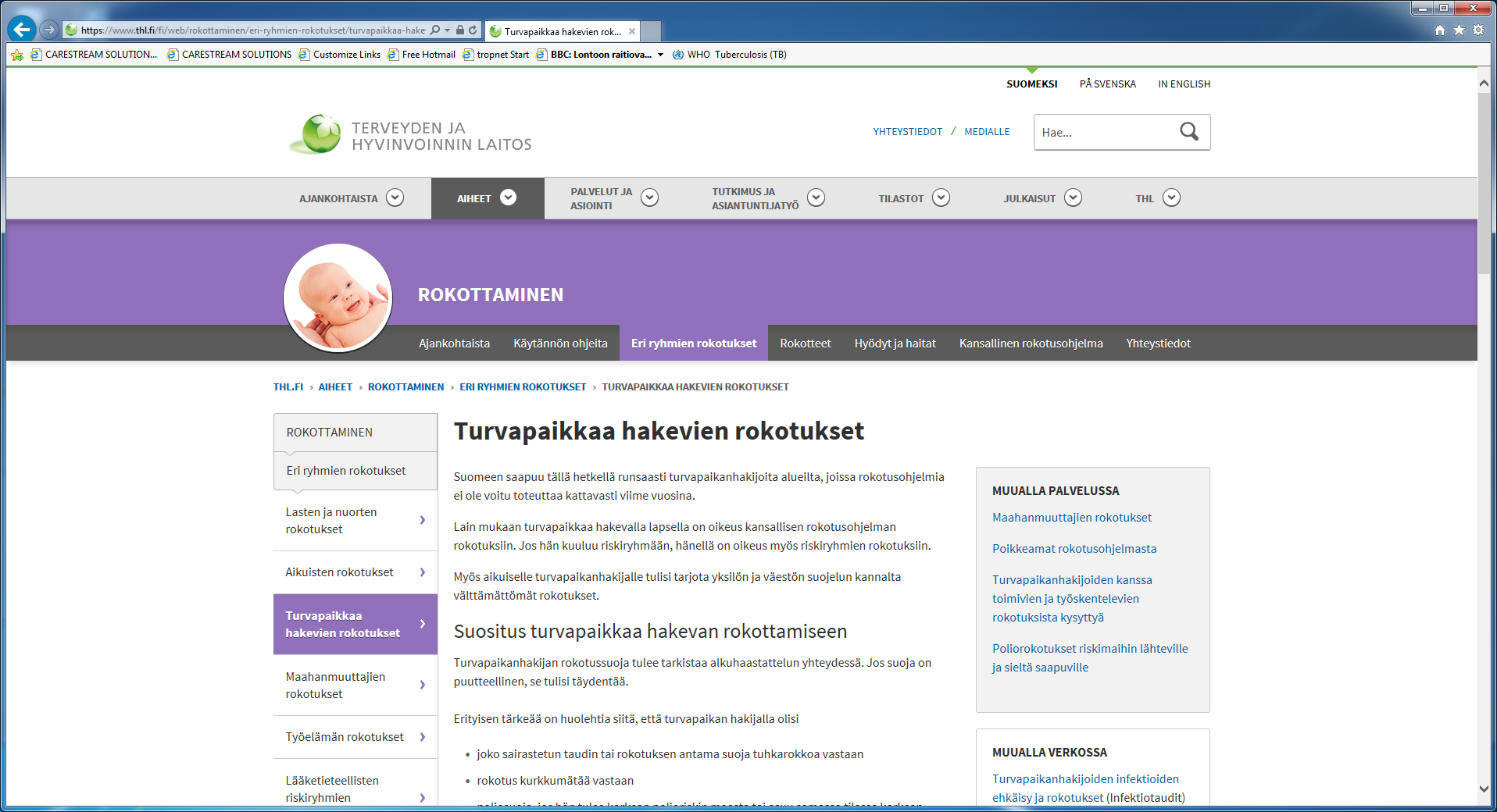 On tärkeää, että turvapaikanhakijoiden rokotukset