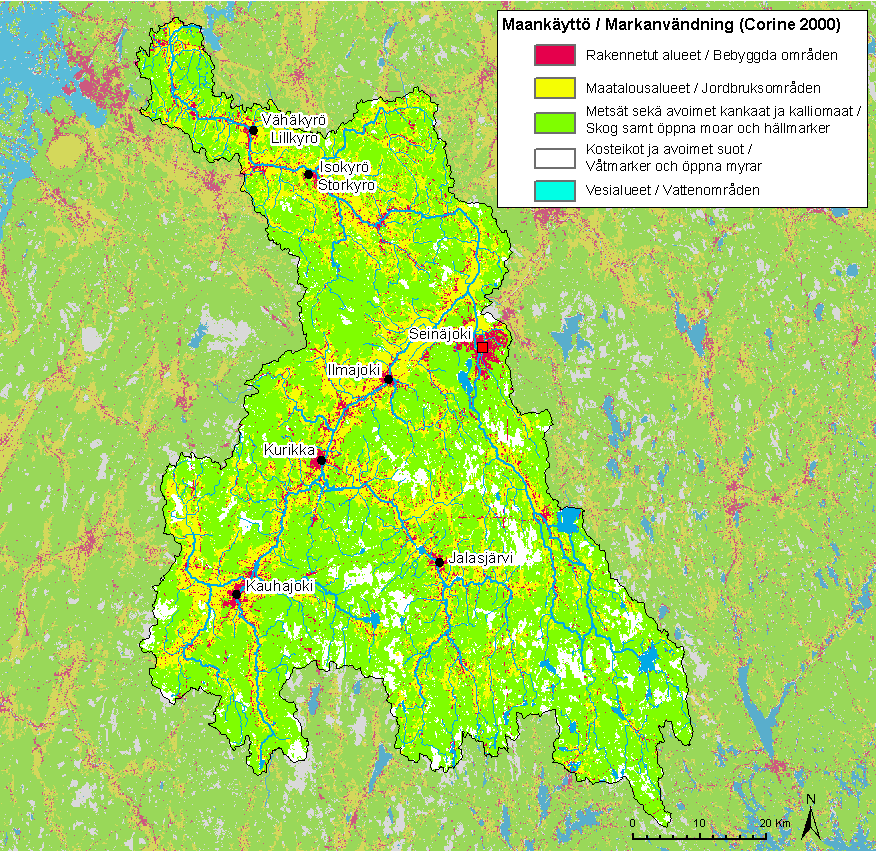 Suurin osa Kyrönjoen valuma-alueesta on laserkeilattu vuosina 2008 2010 ja alueelta on saatavilla yksityiskohtainen korkeusaineisto KM2 (ruutukoko 2 metriä) (Maanmittauslaitos 2013).