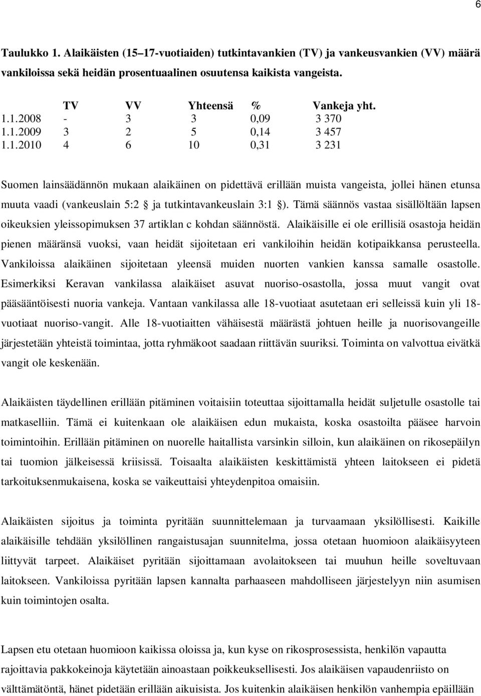 Tämä säännös vastaa sisällöltään lapsen oikeuksien yleissopimuksen 37 artiklan c kohdan säännöstä.