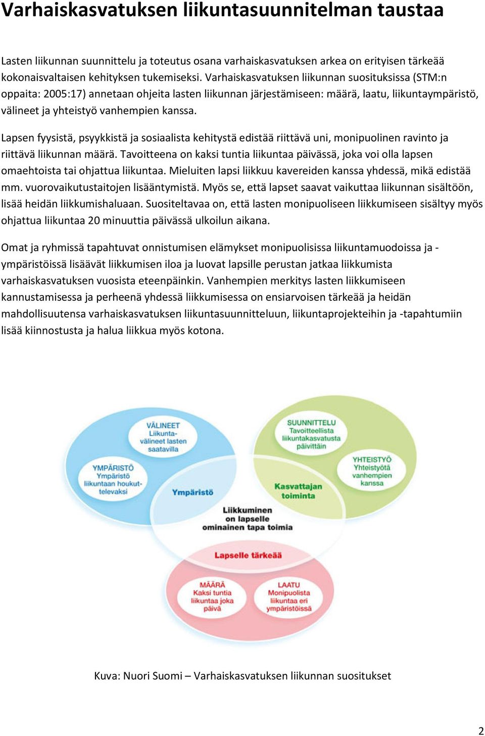 Lapsen fyysistä, psyykkistä ja sosiaalista kehitystä edistää riittävä uni, monipuolinen ravinto ja riittävä liikunnan määrä.