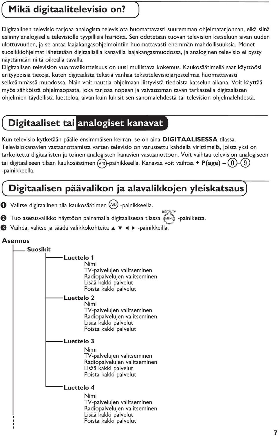 Monet suosikkiohjelmat lähetetään digitaalisilla kanavilla laajakangasmuodossa, ja analoginen televisio ei pysty näyttämään niitä oikealla tavalla.