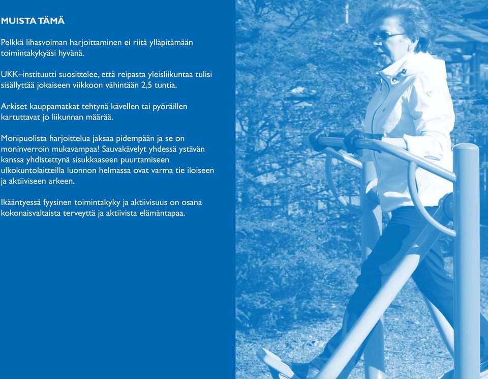 Arkiset kauppamatkat tehtynä kävellen tai pyöräillen kartuttavat jo liikunnan määrää.
