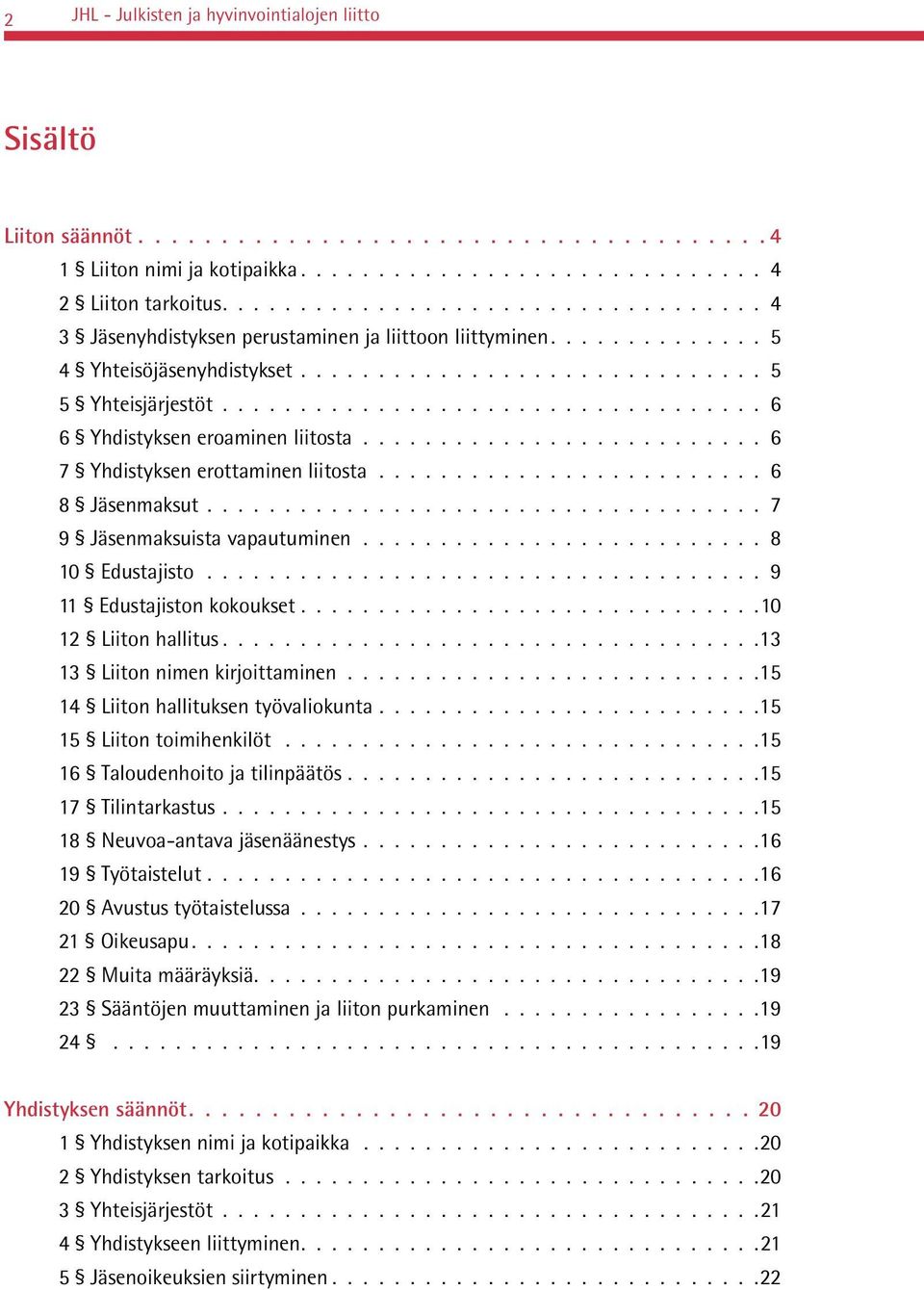 .................................. 6 6 Yhdistyksen eroaminen liitosta........................... 6 7 Yhdistyksen erottaminen liitosta......................... 6 8 Jäsenmaksut.