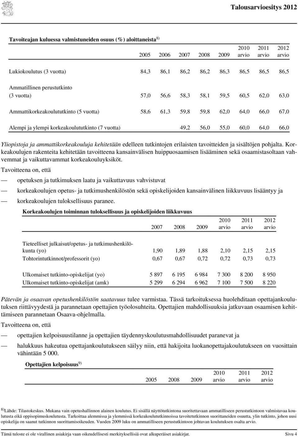 Yliopistoja ja ammattikorkeakouluja kehitetään edelleen tutkintojen erilaisten tavoitteiden ja sisältöjen pohjalta.