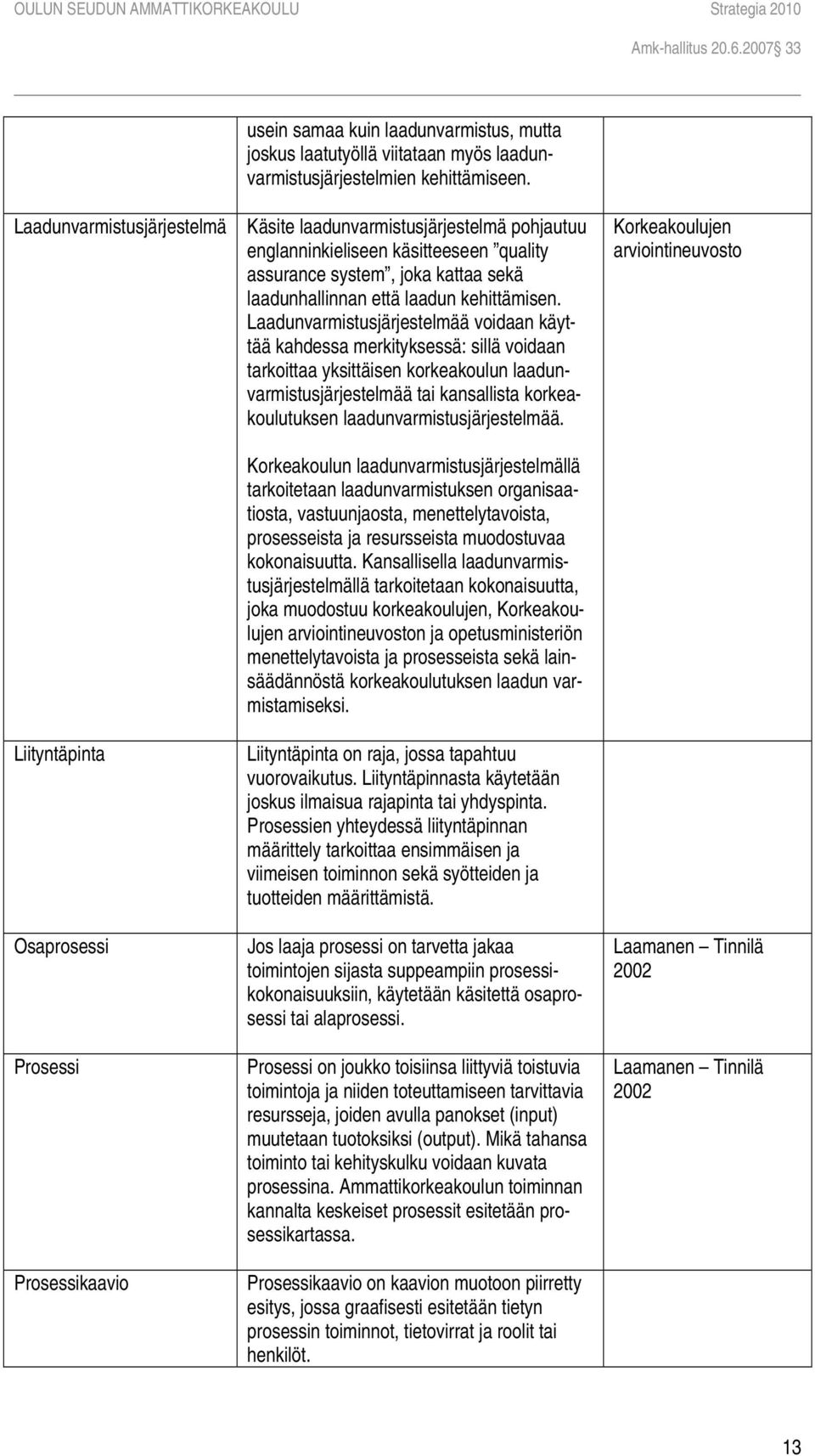 laadunhallinnan että laadun kehittämisen.