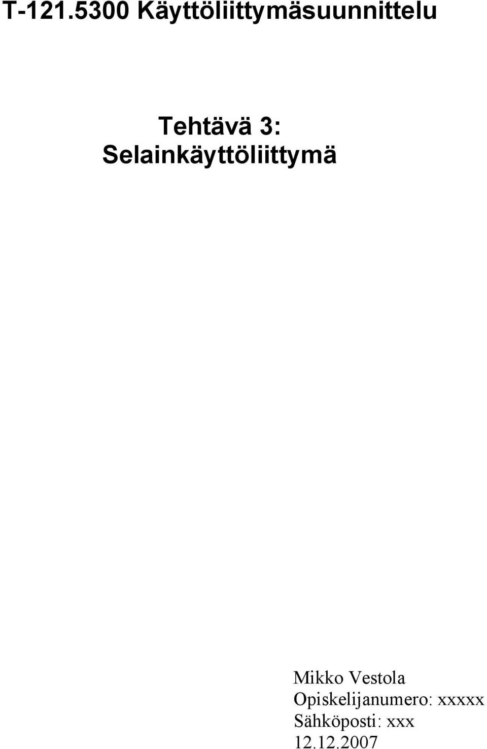 Tehtävä 3: Selainkäyttöliittymä