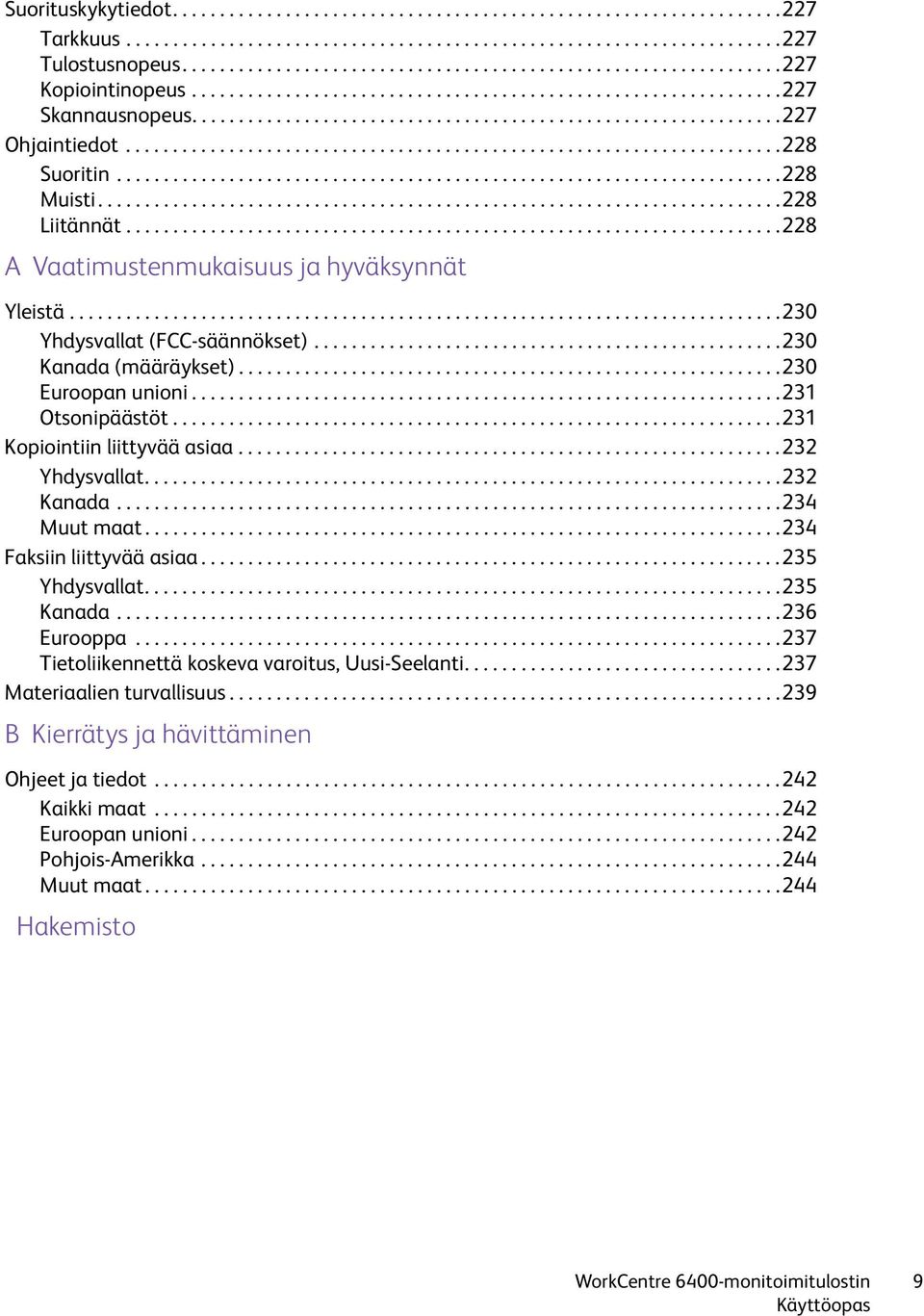 .....................................................................228 Suoritin.......................................................................228 Muisti.........................................................................228 Liitännät.