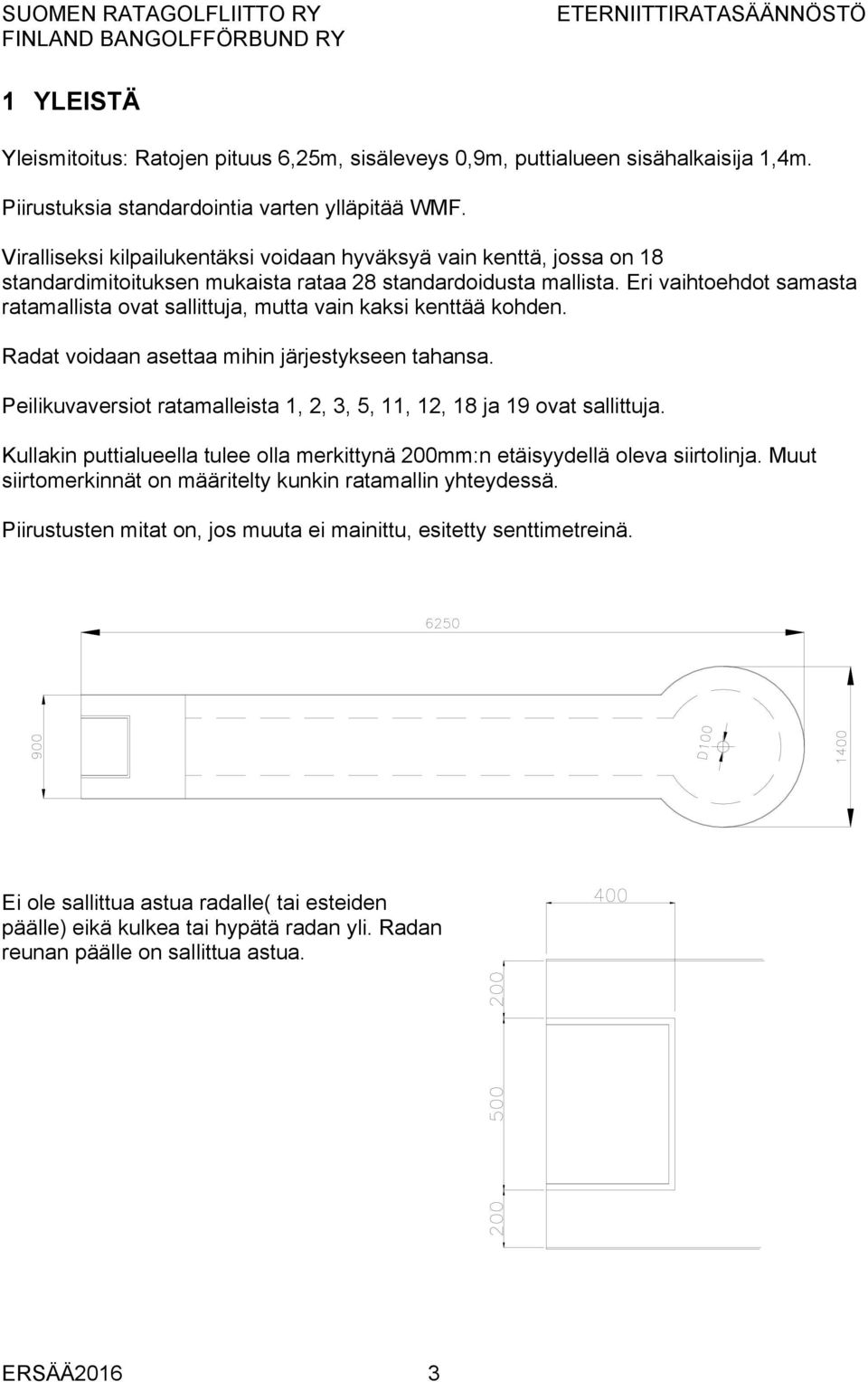 Eri vaihtoehdot samasta ratamallista ovat sallittuja, mutta vain kaksi kenttää kohden. Radat voidaan asettaa mihin järjestykseen tahansa.