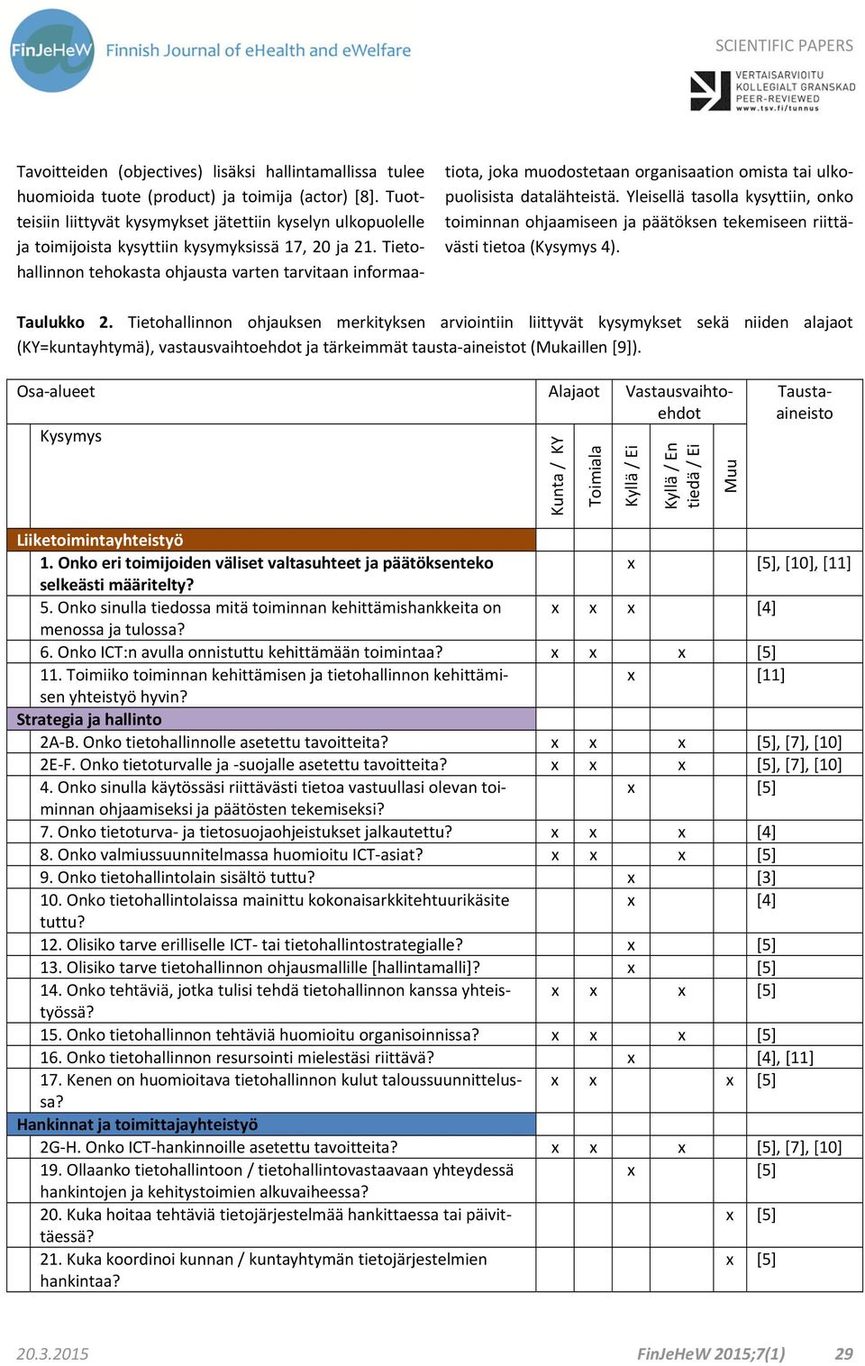 Tietohallinnon tehokasta ohjausta varten tarvitaan informaatiota, joka muodostetaan organisaation omista tai ulkopuolisista datalähteistä.