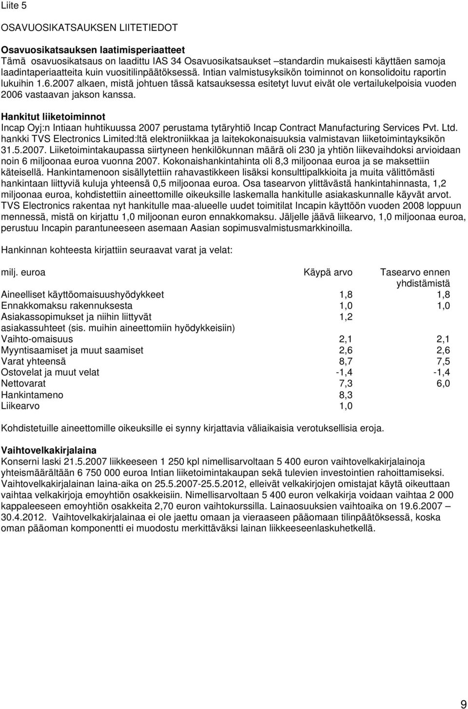 2007 alkaen, mistä johtuen tässä katsauksessa esitetyt luvut eivät ole vertailukelpoisia vuoden 2006 vastaavan jakson kanssa.