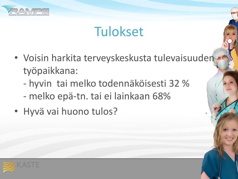 melko todennäköisesti 32 % - melko