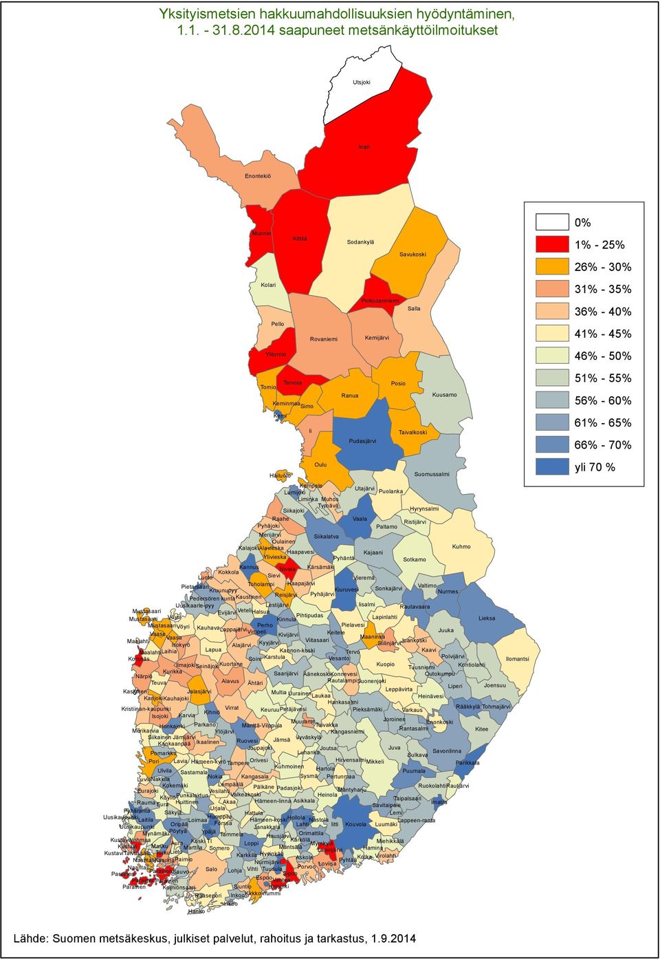 Posio Kuusamo Kemi Ii Taivalkoski Pudasjärvi Oulu Hailuoto Suomussalmi Kempele Utajärvi Lumijoki Puolanka Liminka Muhos Tyrnävä Siikajoki Hyrynsalmi Raahe Vaala Ristijärvi Pyhäjoki Paltamo Merijärvi