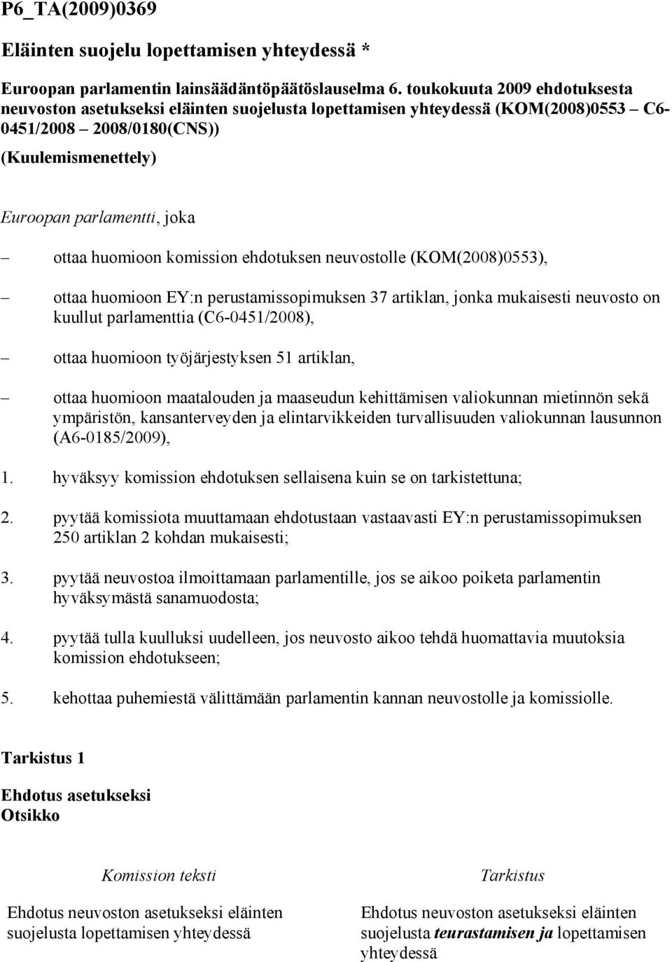 huomioon komission ehdotuksen neuvostolle (KOM(2008)0553), ottaa huomioon EY:n perustamissopimuksen 37 artiklan, jonka mukaisesti neuvosto on kuullut parlamenttia (C6-0451/2008), ottaa huomioon