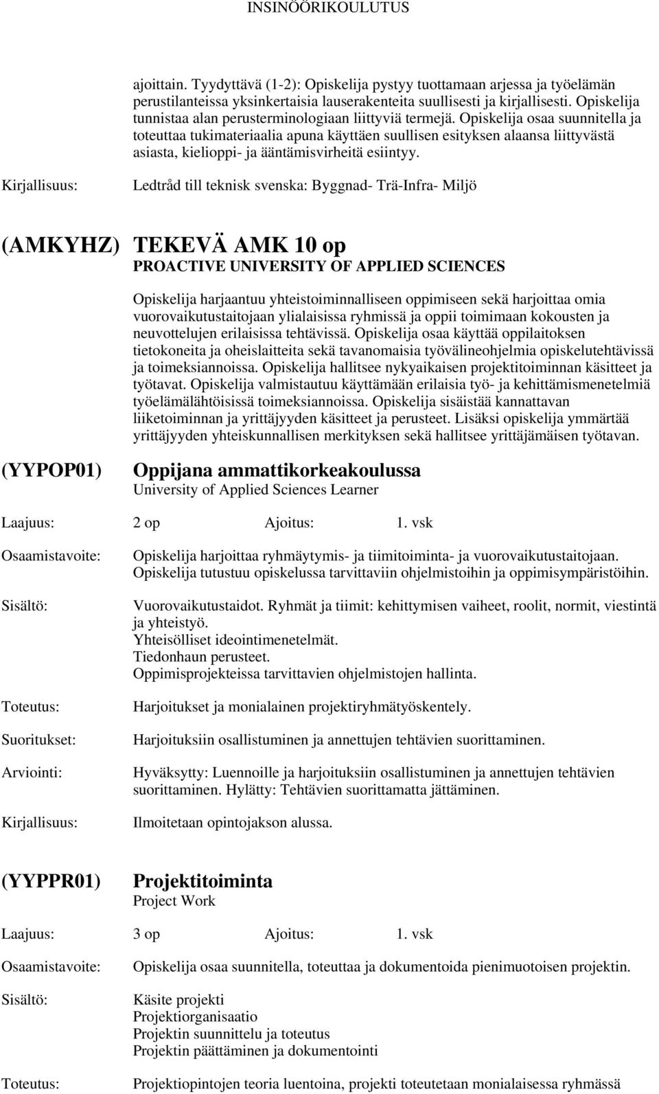 Opiskelija osaa suunnitella ja toteuttaa tukimateriaalia apuna käyttäen suullisen esityksen alaansa liittyvästä asiasta, kielioppi- ja ääntämisvirheitä esiintyy.