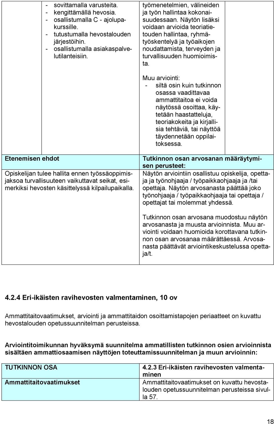 Näytön lisäksi voidaan arvioida teoriatietouden hallintaa, ryhmätyöskentelyä ja työaikojen noudattamista, terveyden ja turvallisuuden huomioimista.