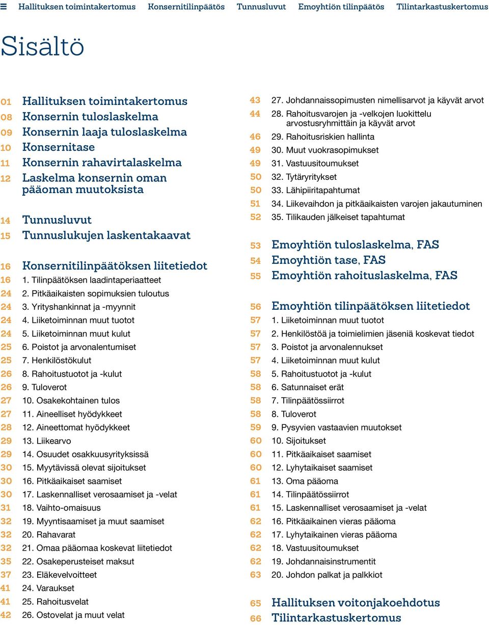 Yrityshankinnat ja -myynnit 24 4. Liiketoiminnan muut tuotot 24 5. Liiketoiminnan muut kulut 25 6. Poistot ja arvonalentumiset 25 7. Henkilöstökulut 26 8. Rahoitustuotot ja -kulut 26 9.