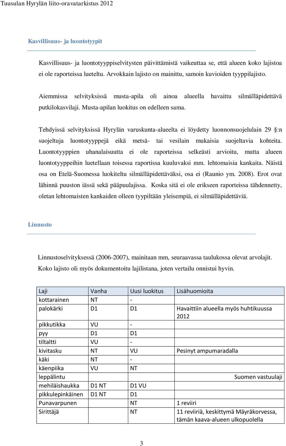 Musta-apilan luokitus on edelleen sama.