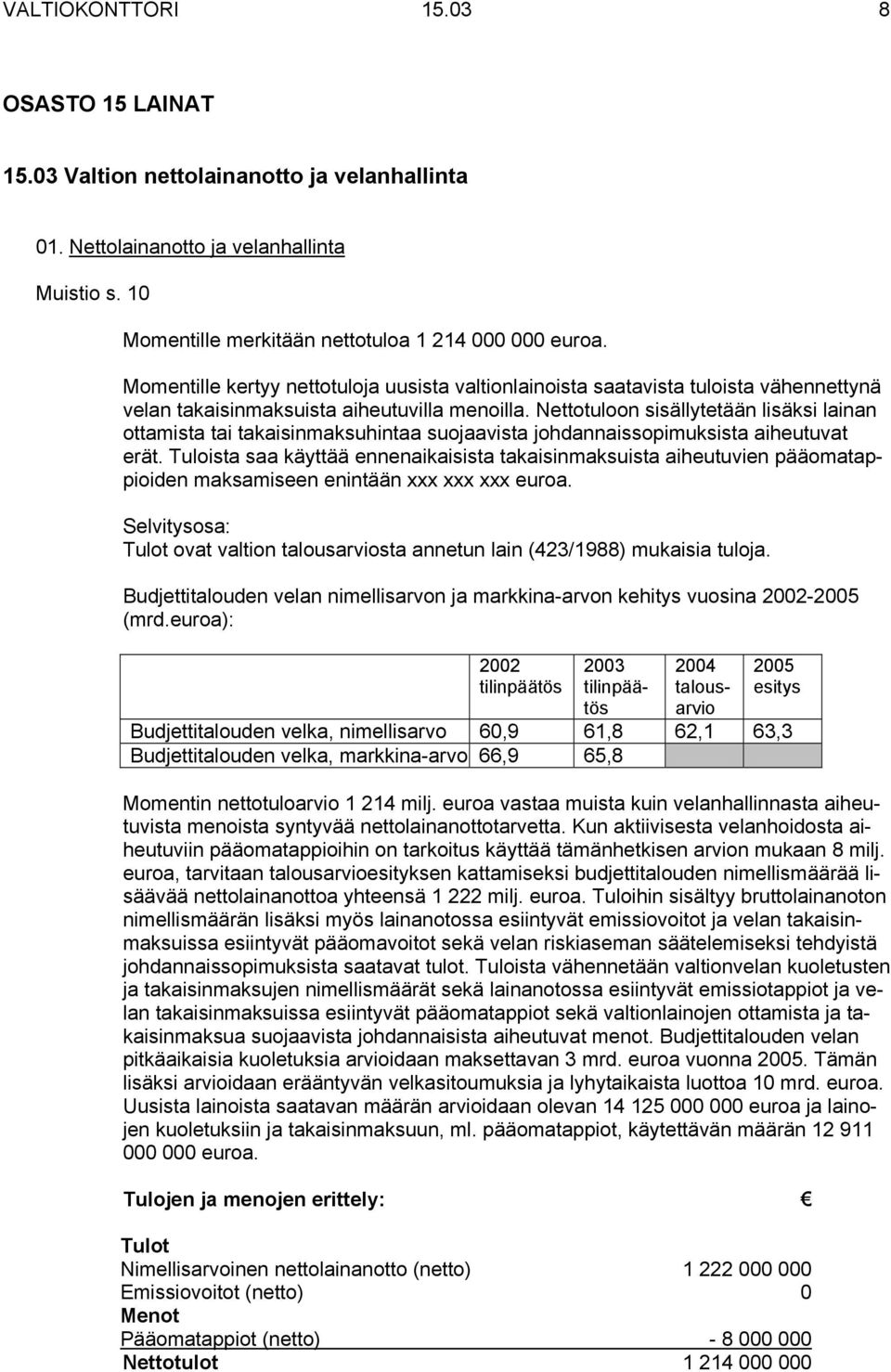 Nettotuloon sisällytetään lisäksi lainan ottamista tai takaisinmaksuhintaa suojaavista johdannaissopimuksista aiheutuvat erät.