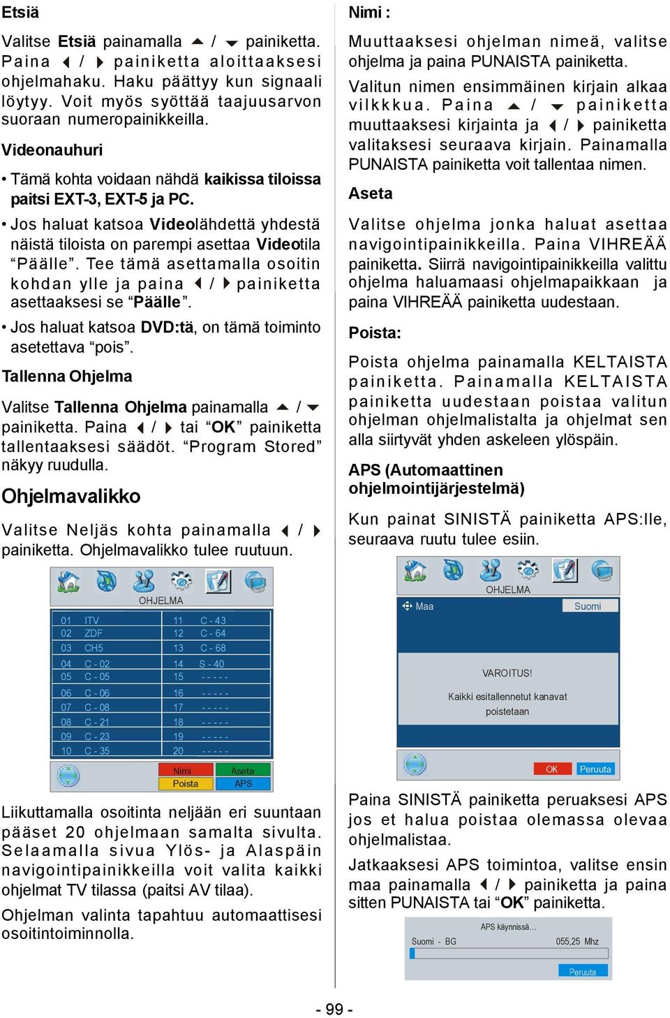 Tee tämä asettamalla osoitin kohdan ylle ja paina / painiketta asettaaksesi se Päälle. Jos haluat katsoa DVD:tä, on tämä toiminto asetettava pois.