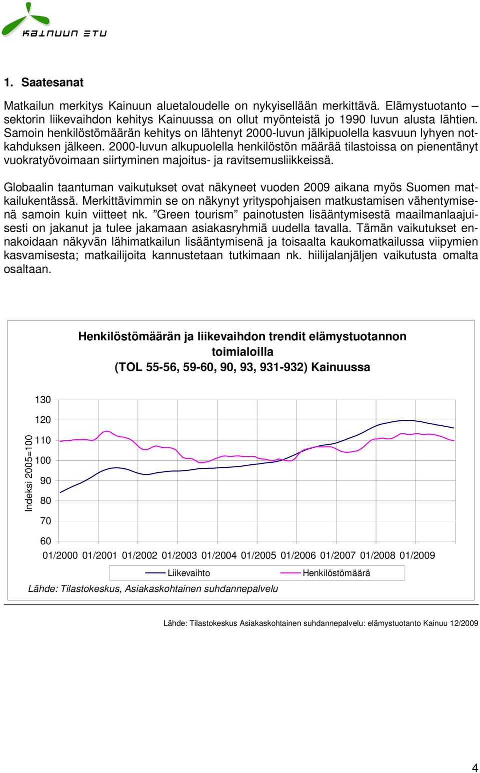 2000-luvun alkupuolella henkilöstön määrää tilastoissa on pienentänyt vuokratyövoimaan siirtyminen majoitus- ja ravitsemusliikkeissä.