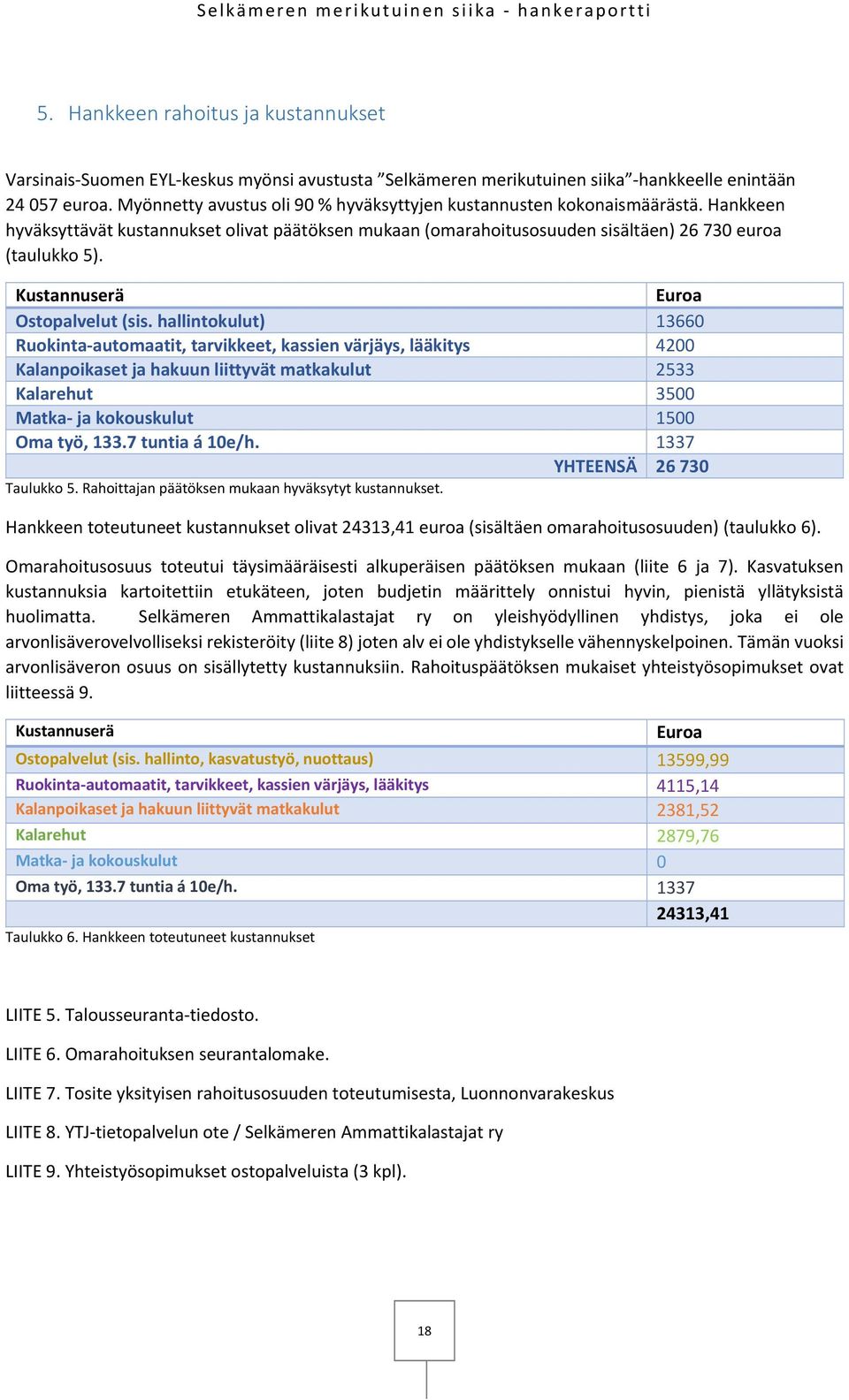 Kustannuserä Euroa Ostopalvelut (sis.