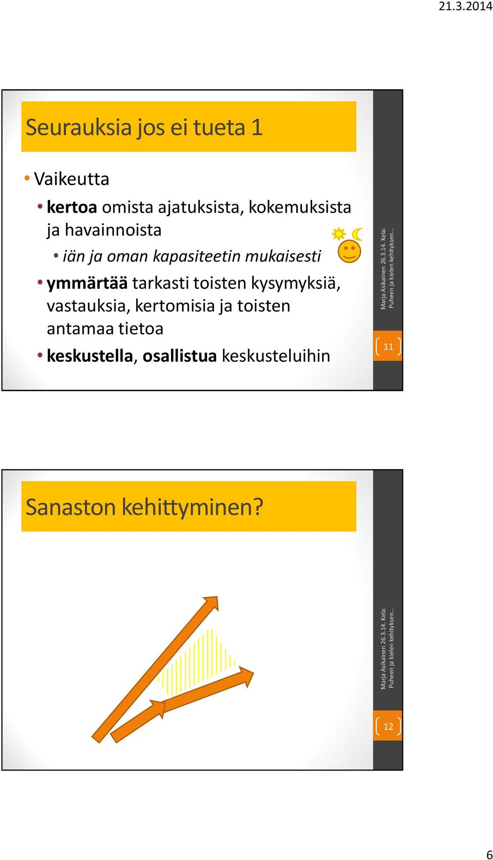 ymmärtää tarkasti toisten kysymyksiä, vastauksia, kertomisia ja