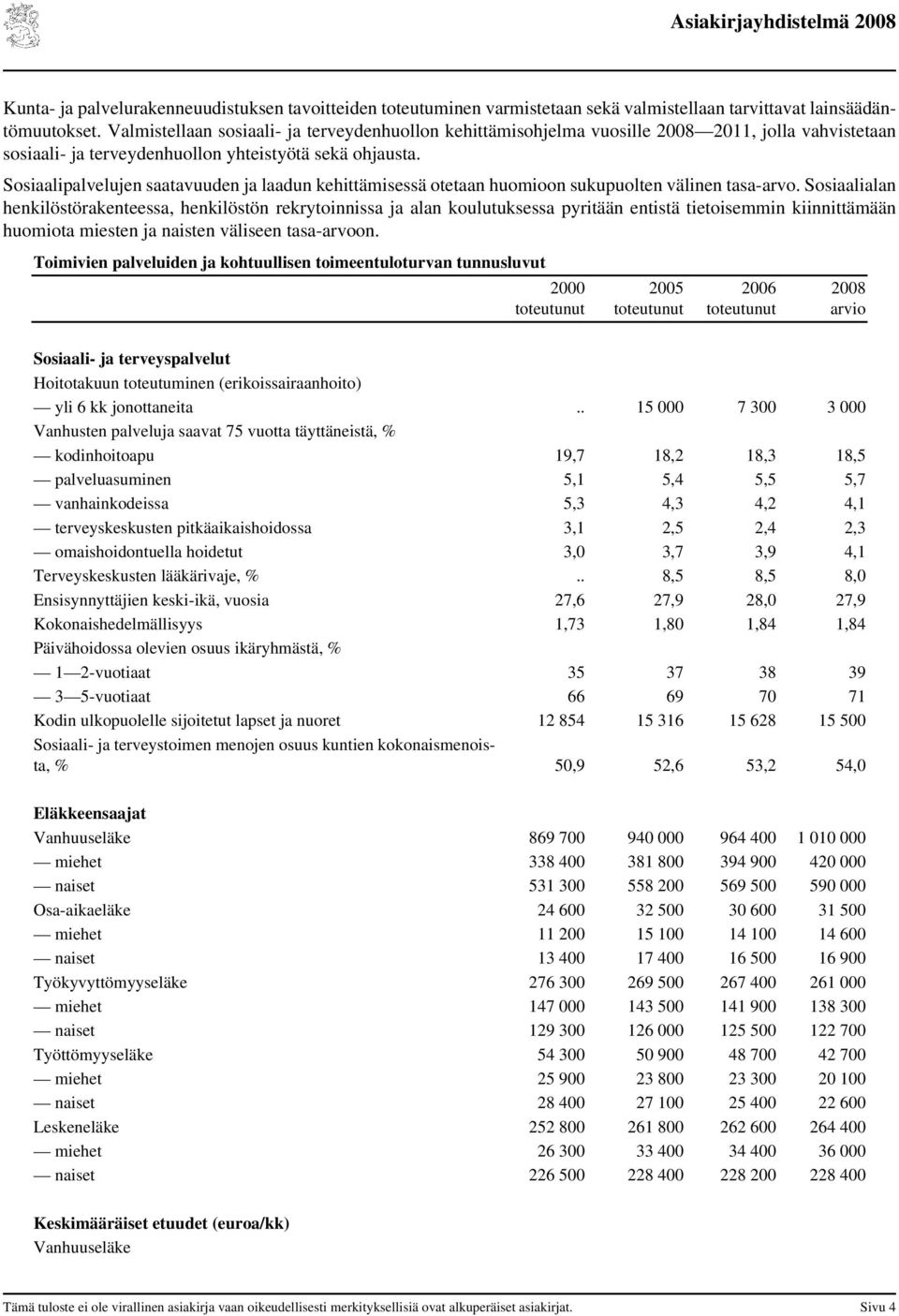 Sosiaalipalvelujen saatavuuden ja laadun kehittämisessä otetaan huomioon sukupuolten välinen tasa-arvo.