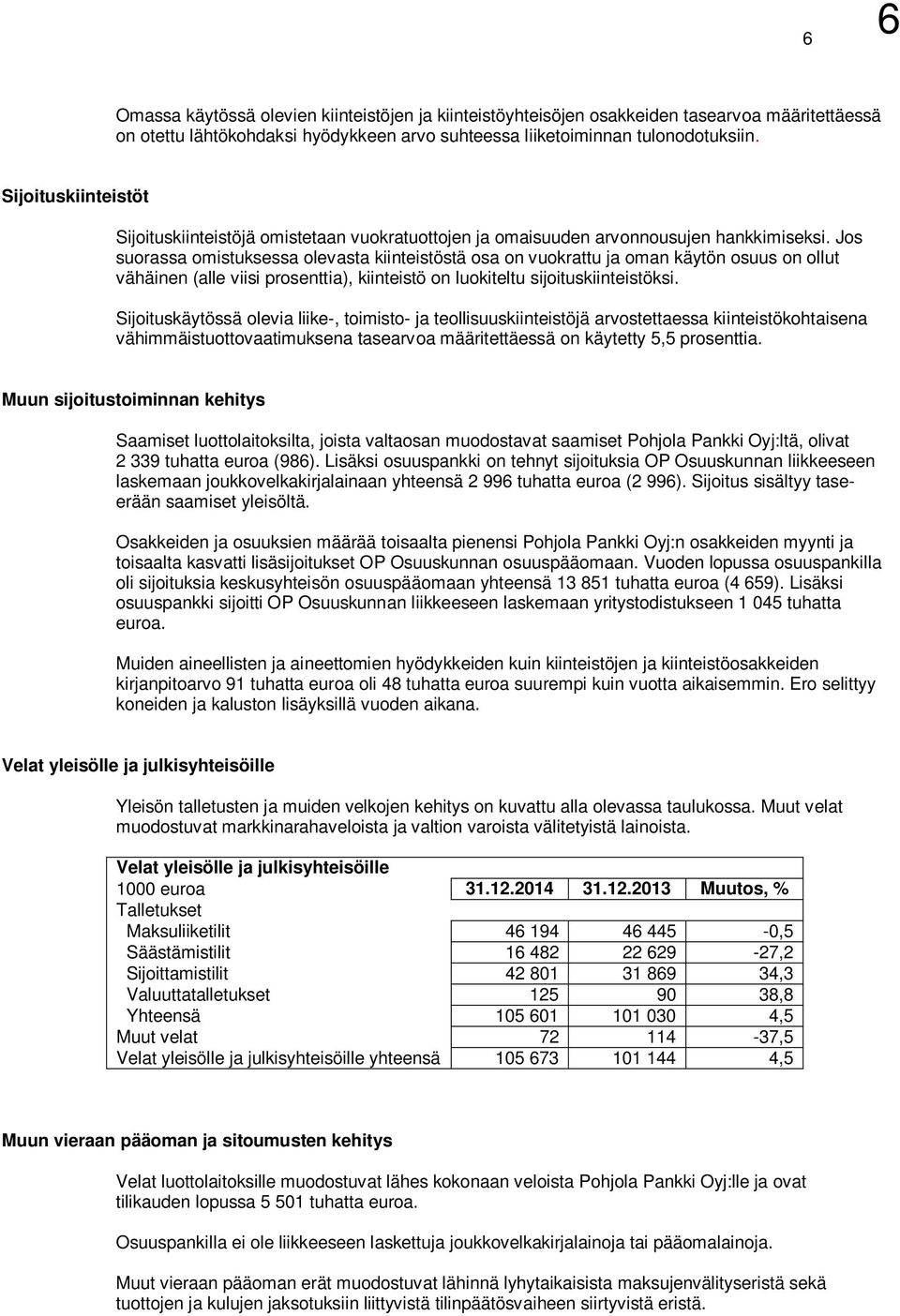 Jos suorassa omistuksessa olevasta kiinteistöstä osa on vuokrattu ja oman käytön osuus on ollut vähäinen (alle viisi prosenttia), kiinteistö on luokiteltu sijoituskiinteistöksi.