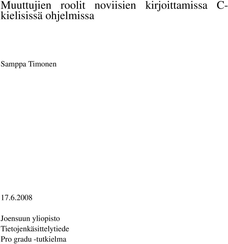 ohjelmissa Samppa Timonen 17.6.