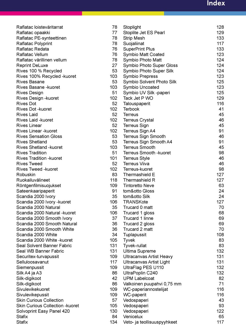 102 Rives Linear 52 Rives Linear -kuoret 102 Rives Sensation Gloss 53 Rives Shetland 53 Rives Shetland -kuoret 103 Rives Tradition 51 Rives Tradition -kuoret 101 Rives Tweed 52 Rives Tweed -kuoret