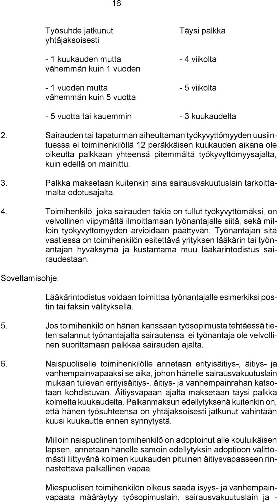 mainittu. 3. Palkka maksetaan kuitenkin aina sairausvakuutuslain tarkoittamalta odotusajalta. 4.