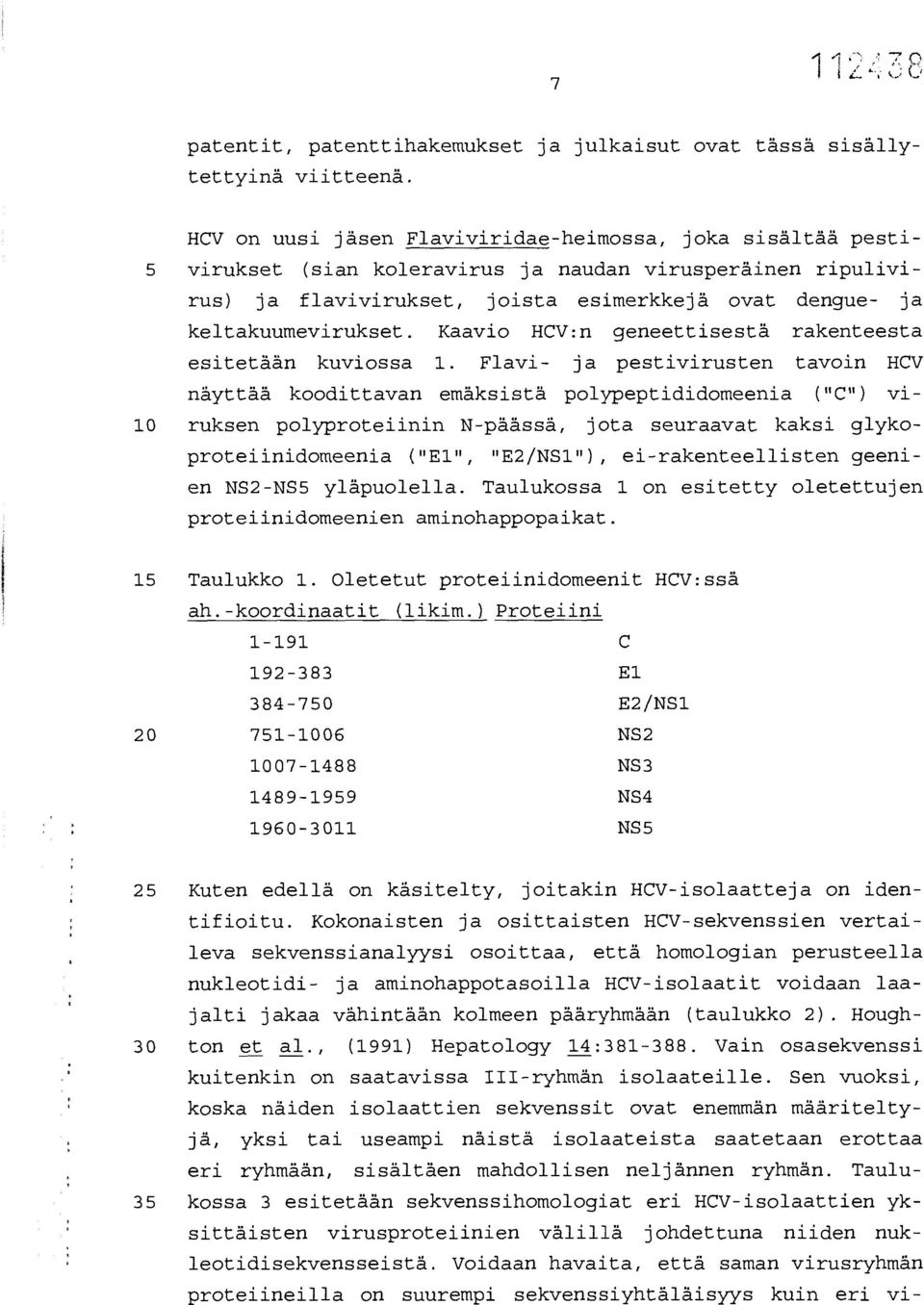 Kaavio HCV:n geneettisestä rakenteesta esitetään kuviossa 1.