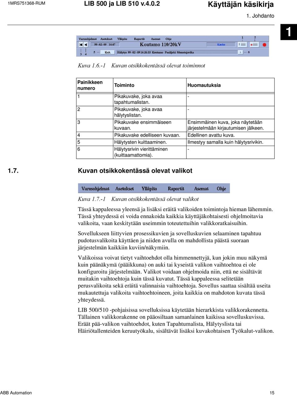 Ilmestyy samalla kuin hälytysrivikin. 6 Hälytysrivin vierittäminen (kuittaamattomia). - 1.7.