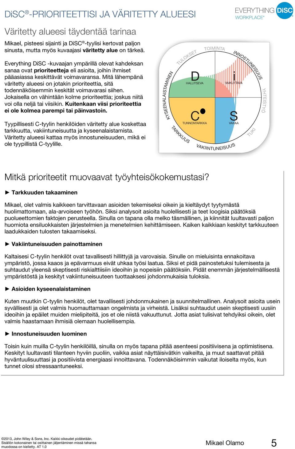 Mitä lähempänä väritetty alueesi on jotakin prioriteettia, sitä todennäköisemmin keskität voimavarasi siihen. Jokaisella on vähintään kolme prioriteettia; joskus niitä voi olla neljä tai viisikin.