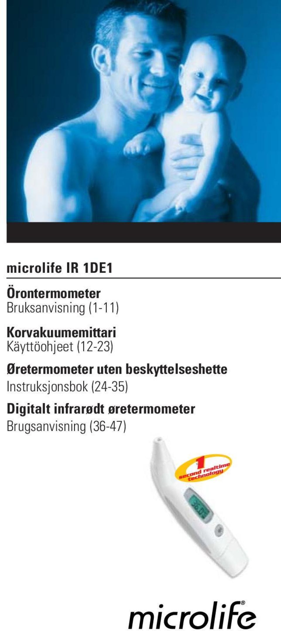 Øretermometer uten beskyttelseshette Instruksjonsbok