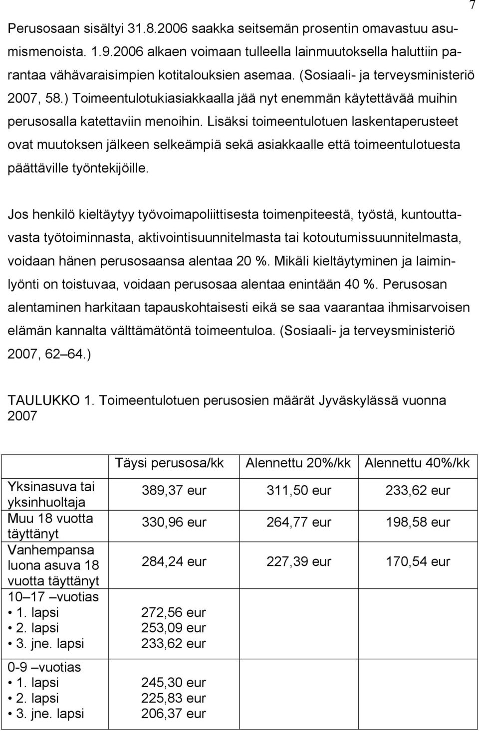 Lisäksi toimeentulotuen laskentaperusteet ovat muutoksen jälkeen selkeämpiä sekä asiakkaalle että toimeentulotuesta päättäville työntekijöille.